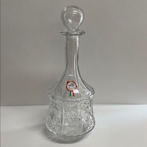 Vintage  Les Verres Italian Mid-Century Pressed Glass Decanter